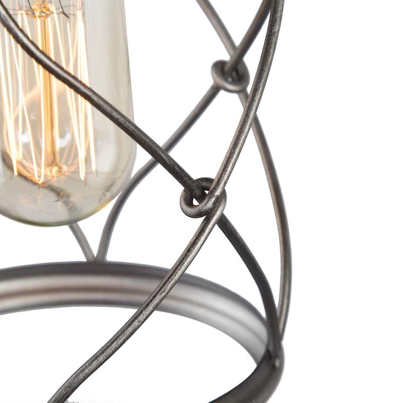 Modern Industrial 1-Light Metal Cage Mini Pendant Lights for Kitchen Island - D5"xH8"
