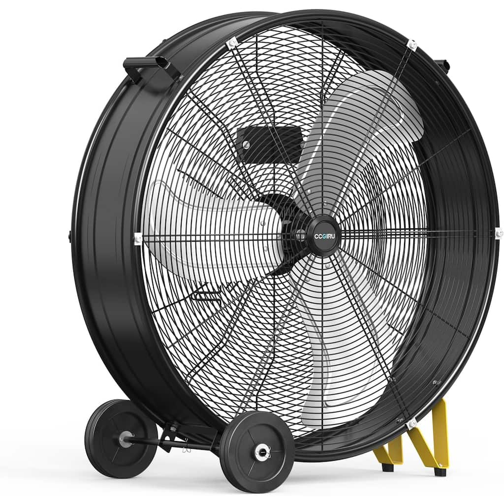30" Industrial 3-Speed 235W Adjustable High Velocity Portable Drum Fan with Wheel