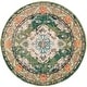 preview thumbnail 28 of 164, SAFAVIEH Monaco Lillie Boho Medallion Distressed Area Rug 10' Round - Forest Green/Light Blue