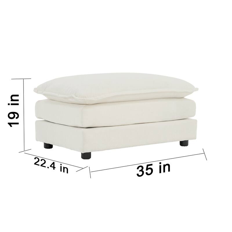 Modular Large U-Shape Sectional Sofa, Double Extra Ottomans, Comfort Chenille Upholstered Couch with Reversible Chaise