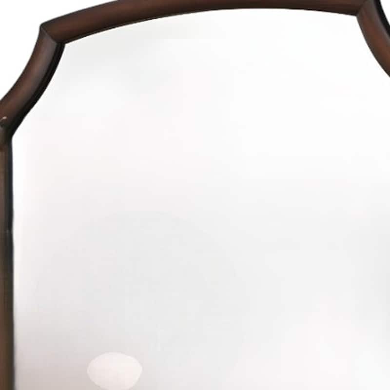 HomeRoots 37" Espresso Abstract Wood Framed Mounted Dresser Mirror - 41' X '37' X '1