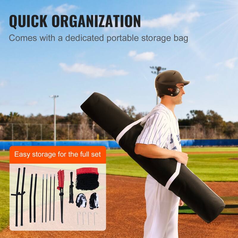 7x7 ft Baseball Softball Practice Net with Carry Bag and Strike Zone