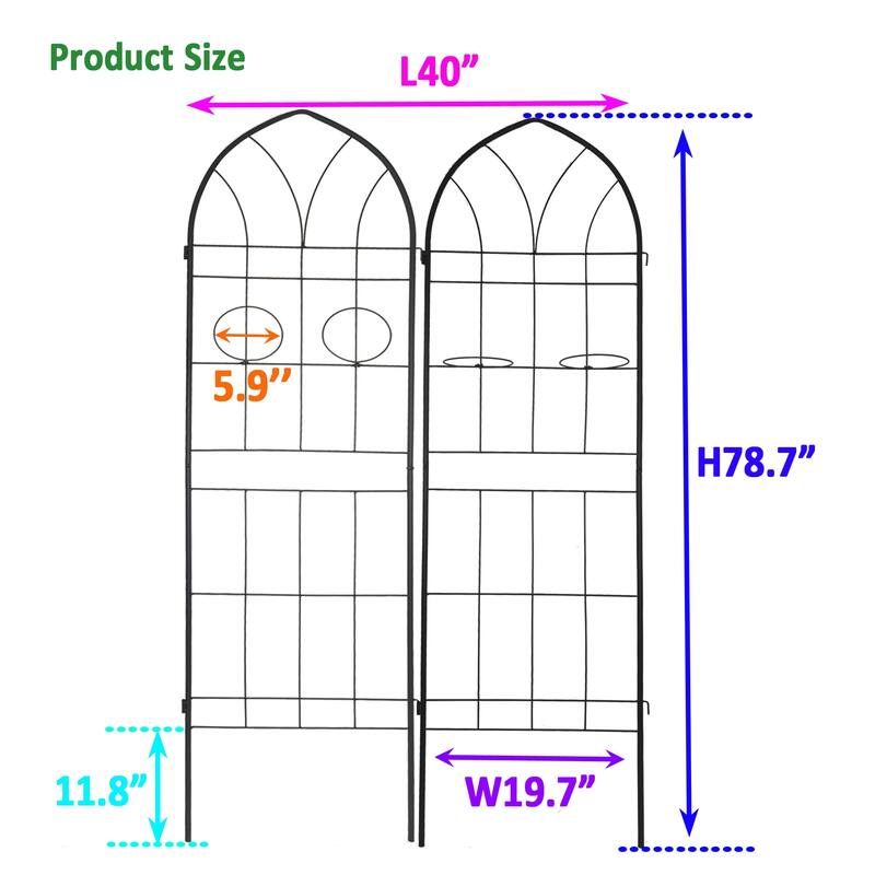 2 Pack Metal Garden Trellis Rustproof Trellis for Climbing Plants Outdoor Flower Support Cream