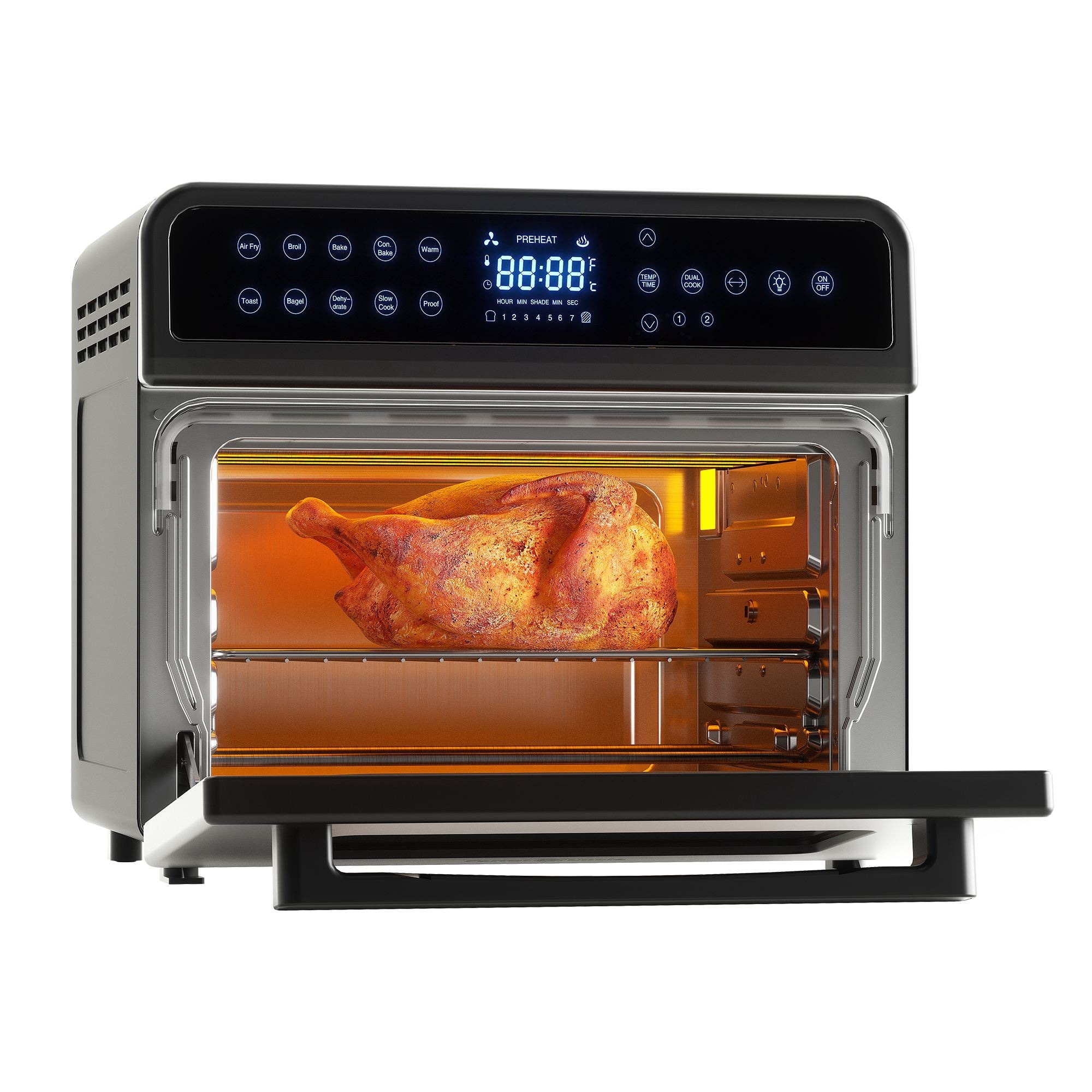MOOSOO 12.6 Qt Air Fryer Toaster Oven With Rotisserie