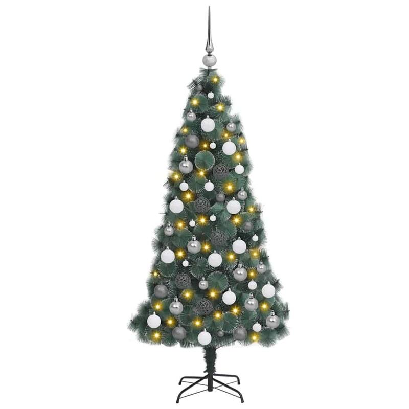 vidaXL Artificial Pre-lit Christmas Tree with Ball Set and Pinecones Xmas Tree