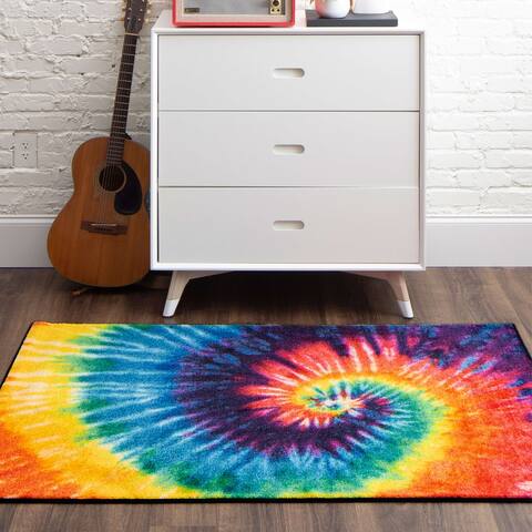 Mohawk Home Tie Dye Swirl Hippie Area Rug
