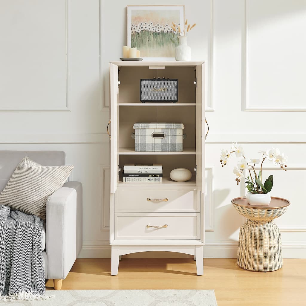 Retro Storage Cabinet with Doors and Drawers for Entryway Hallway Living Room Kitchen