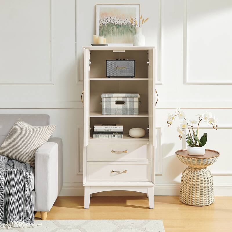Retro Storage Cabinet with Doors and Drawers for Entryway Hallway Living Room Kitchen