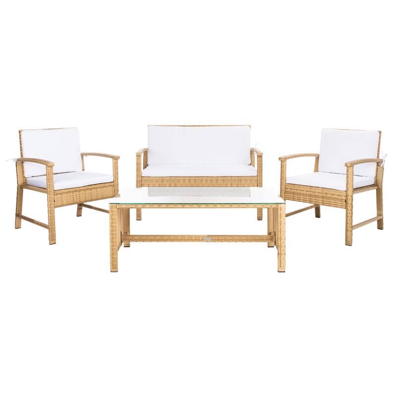 SAFAVIEH Outdoor Diya 4-Piece Patio Set - 43W x 31D x 26H