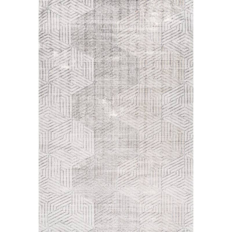 Nuloom Adeline SpinClean Modern Hexagon Machine Washable Area Rug