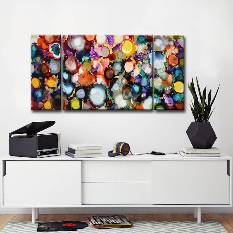 'Festive Jewels' 3 Pc Wrapped Canvas Wall Art Set by Norman Wyatt Jr.