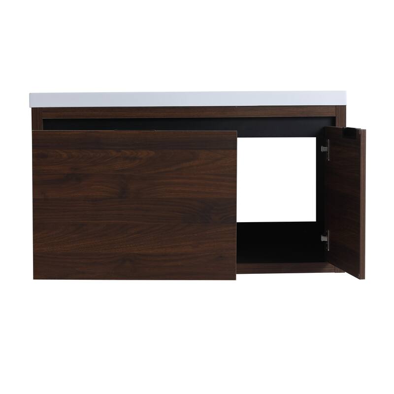 Beingnext 24"/30"/48" Bathroom Vanity with Sink, Floating Bathroom Vanity With Soft Close Door