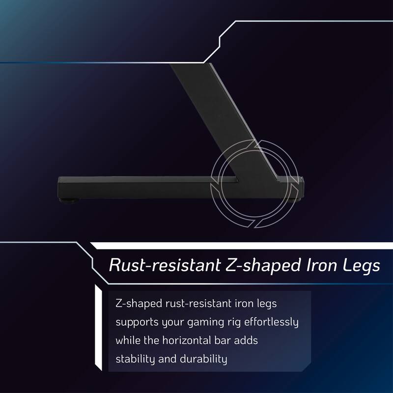 Quico Gaming Desk, Carbon Fiber Top and Z-shaped Iron Legs