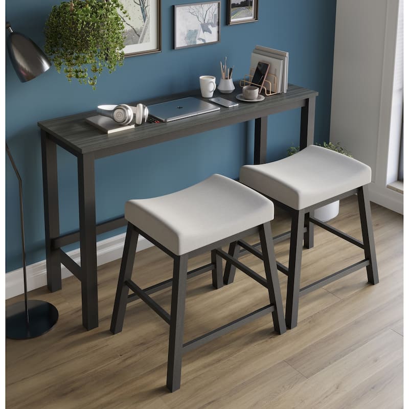 Pecos Counter Height Dining Set - Table and 2 Chairs - Black