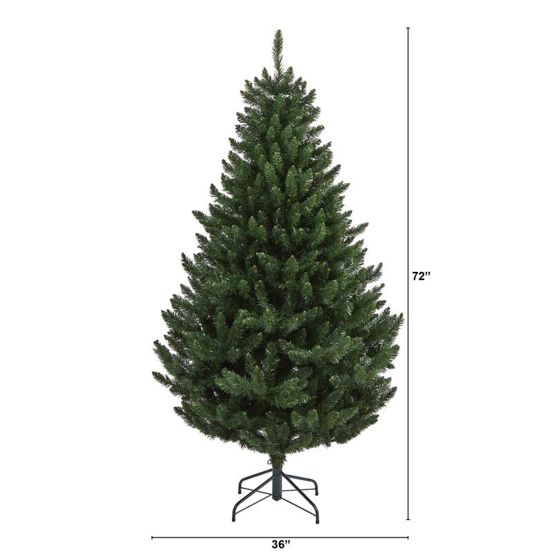 6Ft Artificial Christmas Tree - Lush Spruce Holiday Decor - Bendable Branches - Elegant Christmas Tree for Home - Green - 72