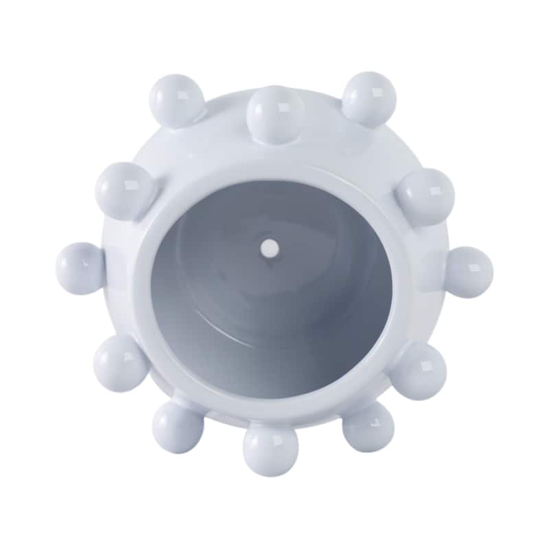 Modern Ceramic Stoneware Planter Tapered Bubble Sculpted Orb Accents