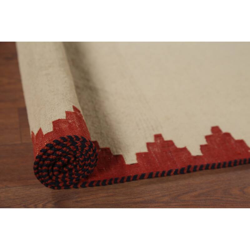 Nomadical Kilim Persian Vintage Area Rug Flatweave Wool Carpet - 4'5"x 6'2"