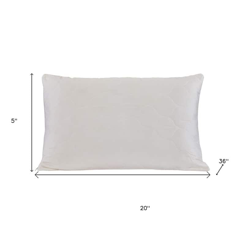 HomeRoots Cotton Wool Hypoallergenic King Size Bed Pillow - Ivory