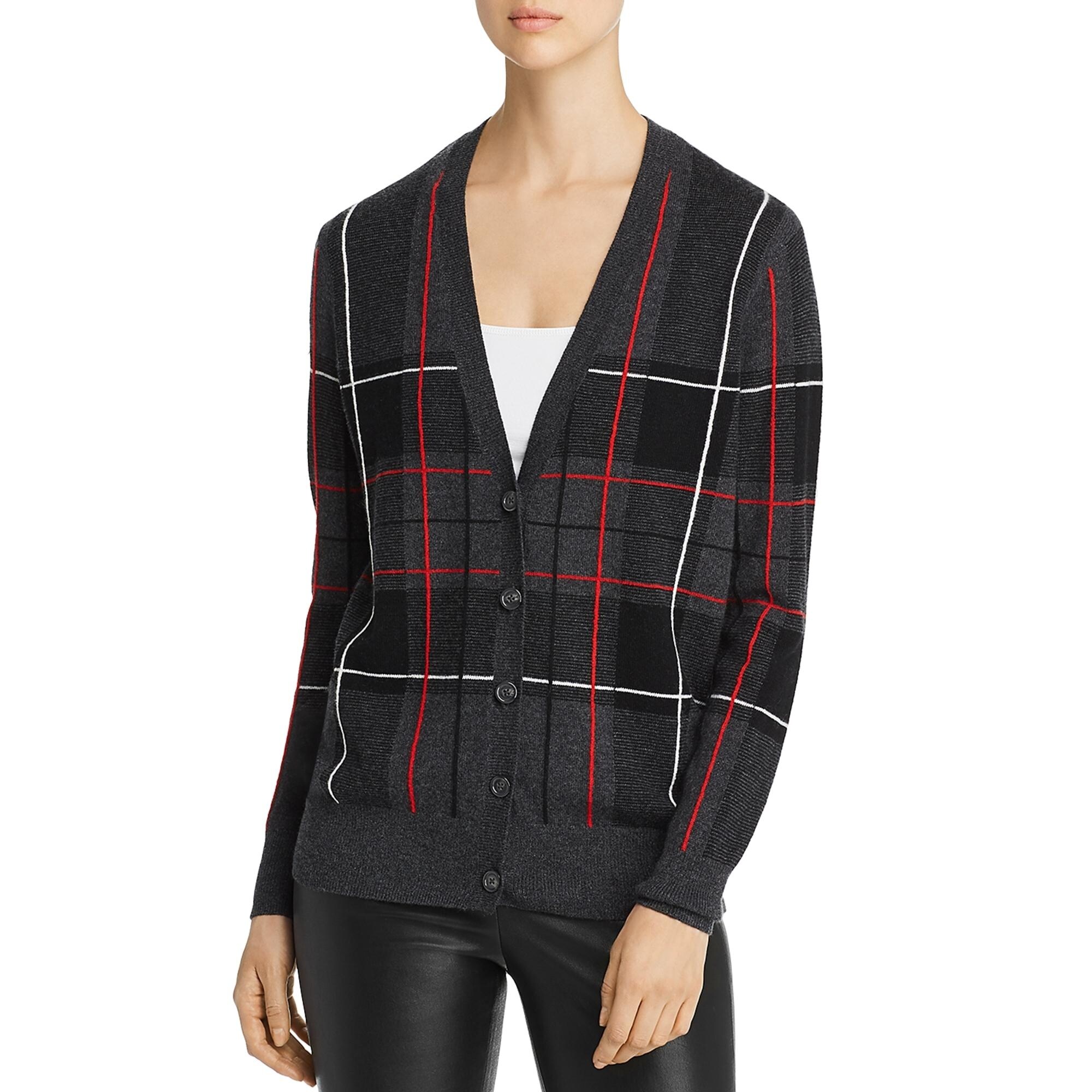 plaid button front cardigan
