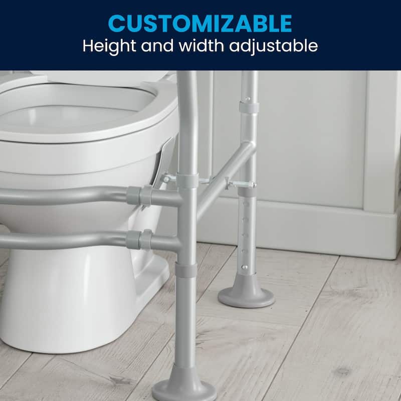 Adjustable Toilet Safety Rail with Padded Handles and Metal Frame - 23.5" - 27.25"W x 21.5"D x 26.25" - 30"H