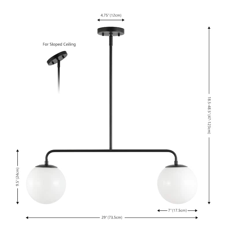 SAFAVIEH Lighting Tessy Extendable Pendant - 29 In. W x 7 In. D x 19-49 In. H - Black - 29Wx7Dx49H