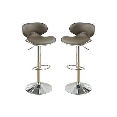 Adjustable Faux Leather Bar Stools, Set of 2