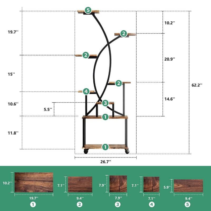 Plant Stand Indoor with Grow Light