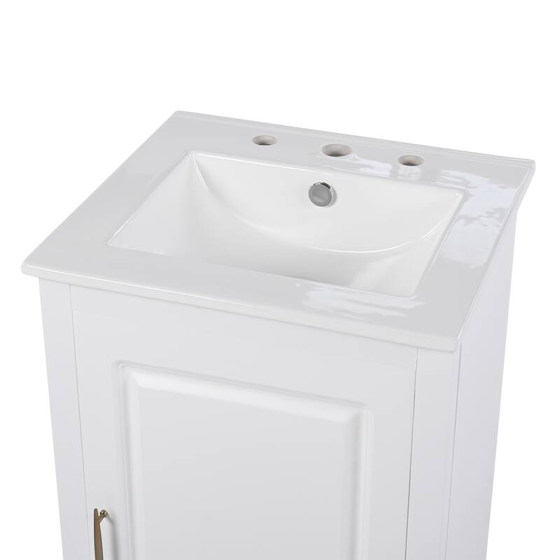 Bathroom Vanity with Sink,Door Shelf,Soft-closing Door