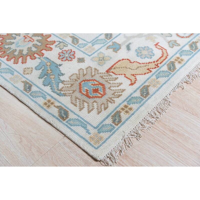 Home Decor Beige Hand-Knotted Wool Geometric Area RugStylish and Sophisticated Rug for Living Room, Bedroom, Office, or Home Dec