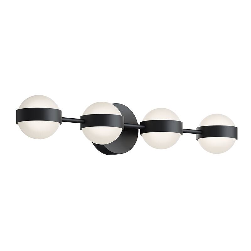 AFX Verona LED Vanity Light - White Acrylic Shade - Black - 30"