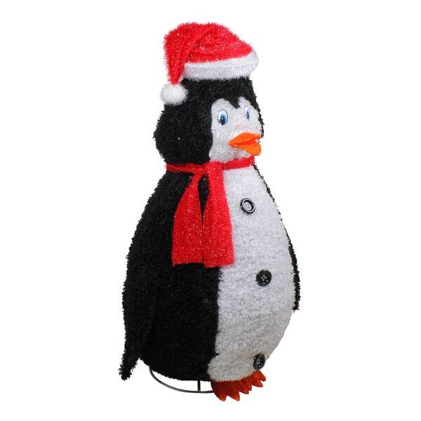 Shop 48 Lighted Sparkling Tinsel And Sisal Penguin Christmas
