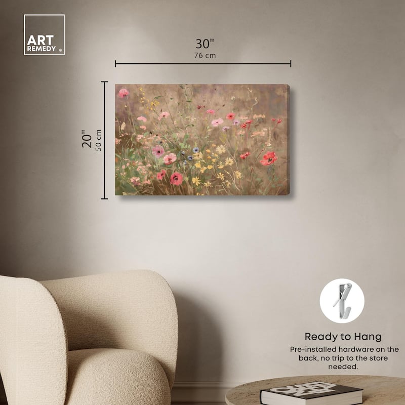 Wildflower Meadow Canvas by Art Remedy, Gallery Wrapped