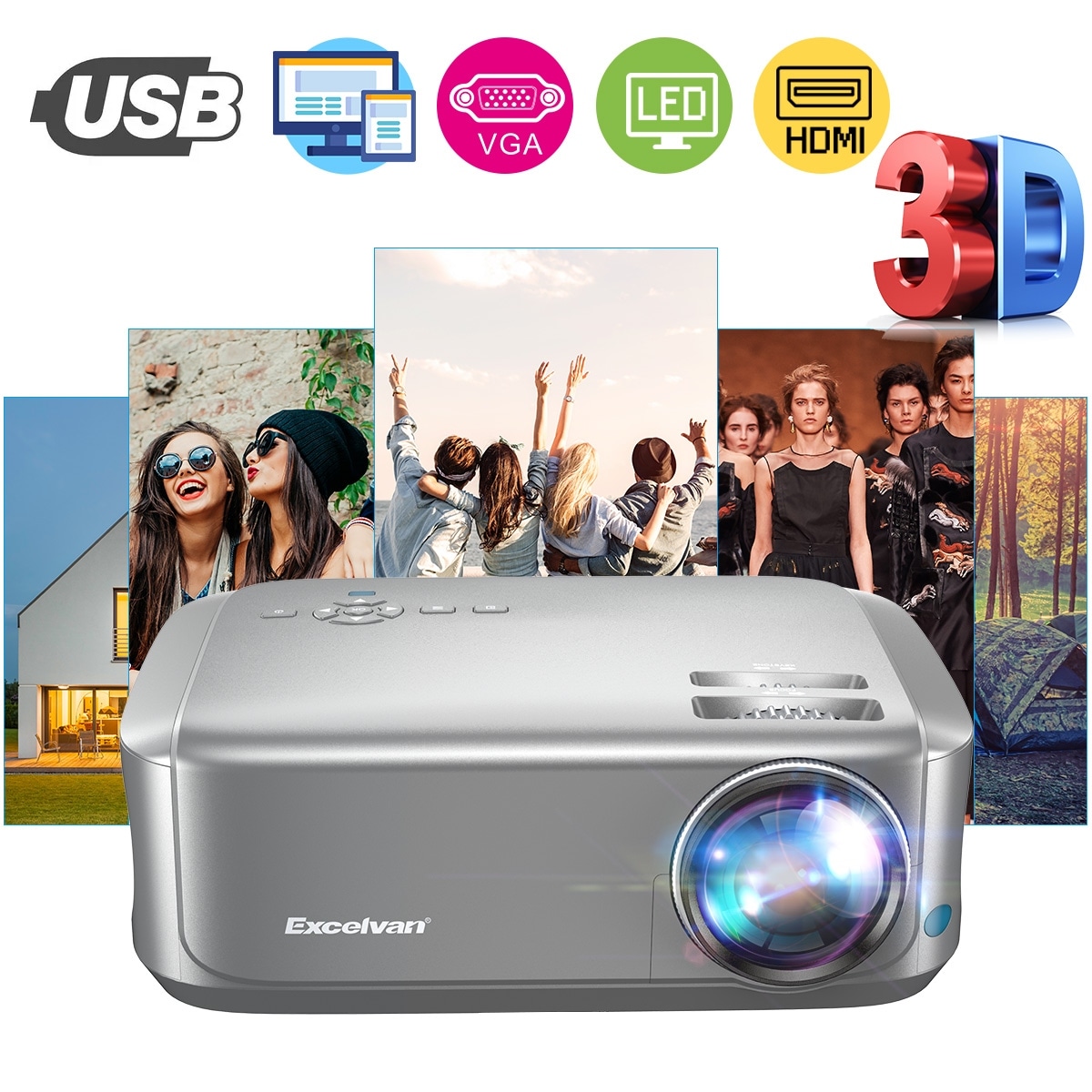 Shop Excelvan Bl68 Home Theater Projector Supports Red Blue 3d 1080p Videos Hdmi Vga Usb Interfaces Overstock 28893833