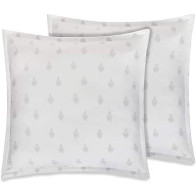 Delara GOTS Certified 100% Organic Cotton 2 Inch Flange Euro Sham Set of 2, 26"X26", Lio Ivory