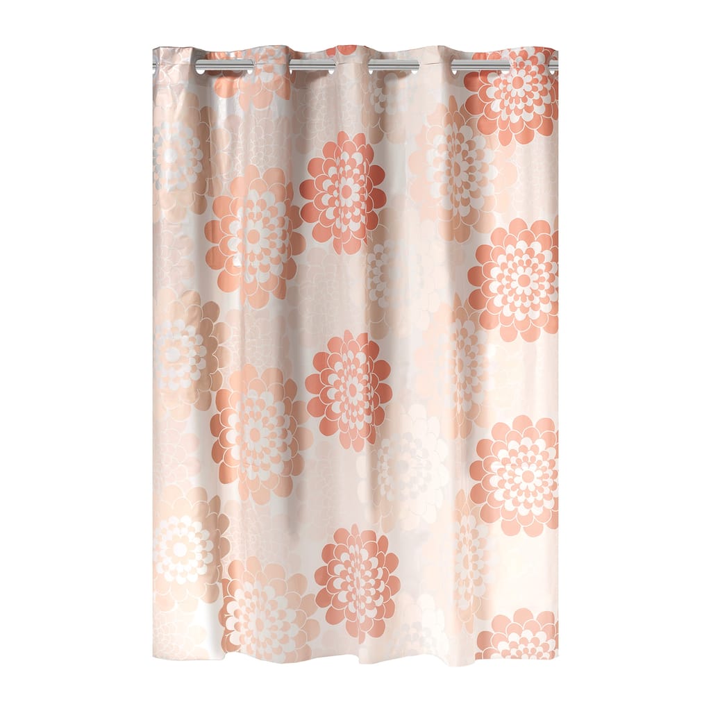 Hookless Flower Print Peva Shower Curtain
