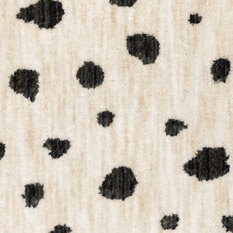 Hansel Abstract Playful Dots Beige/ Black Area Rug
