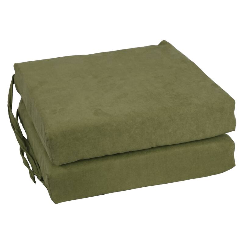 16-inch Square Indoor Microsuede Chair Cushions (Set of 2 or 4) - 16 x 16 - Set of 2 - Hunter Green