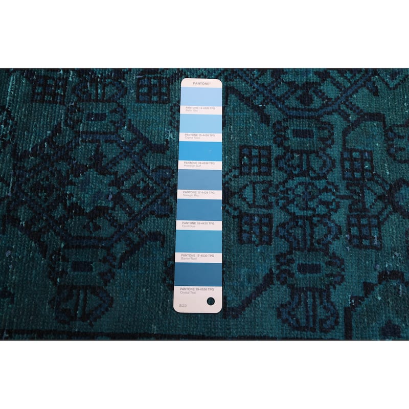 ECARPETGALLERY Hand-knotted Color Transition Turquoise Wool Rug - 4'3 x 6'7