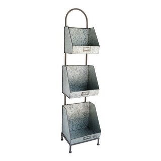Galvanized Finish 3 Tier Standing Rack 43 Inches High - Bed Bath ...