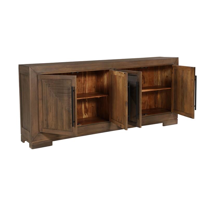 Willow 4-door Geometric Solid Wood Sideboard