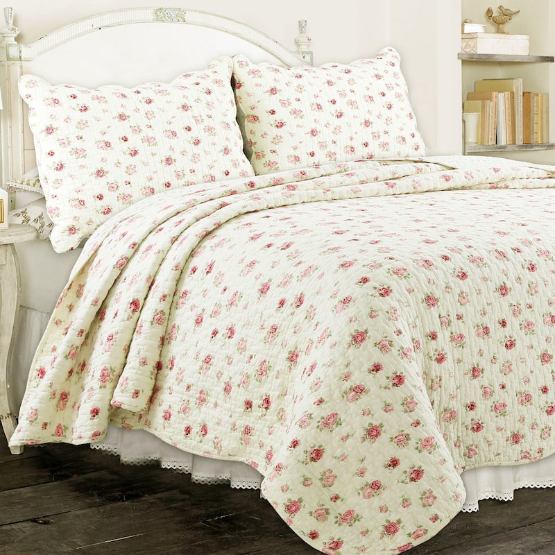 Copper Grove Madeline Pink Rose Country Floral 3-piece Quilt Bedding Set