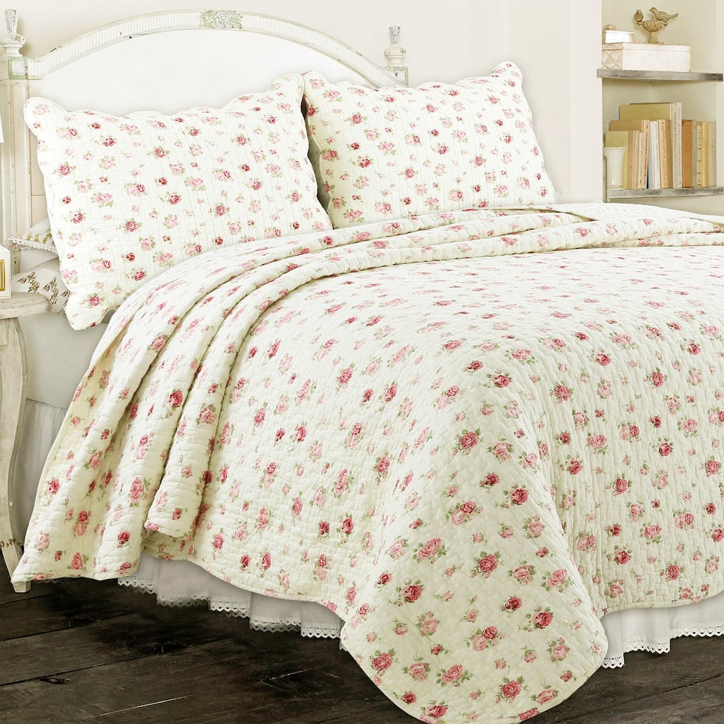 Copper Grove Madeline Pink Rose Country Floral 3-piece Quilt Bedding Set