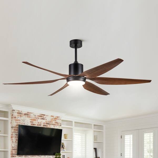 Farmhouse 66" Integrated LED Ceiling Fan with Light, 6 Wind Speeds