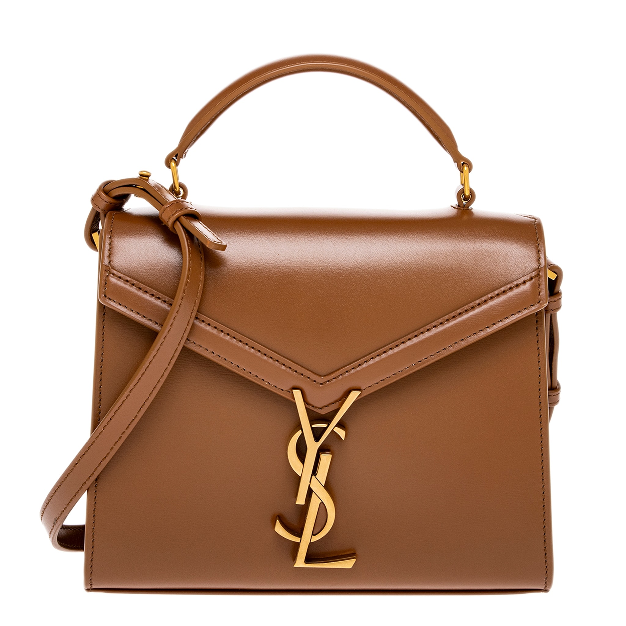 Saint Laurent Cassandra Mini Top Handle Bag in Box Leather