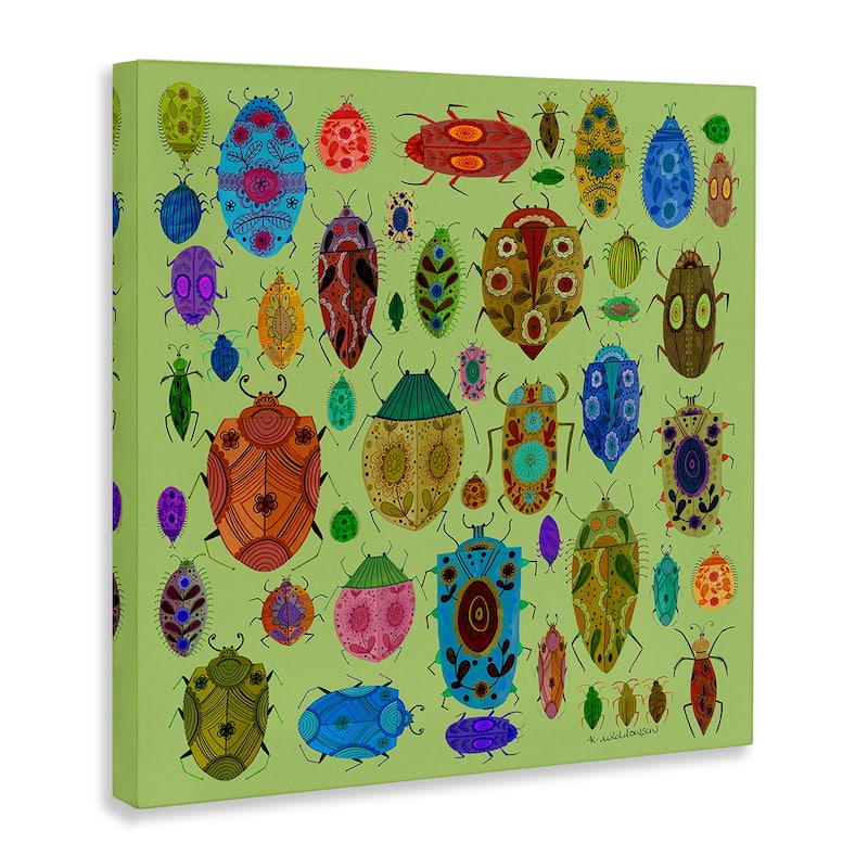 Stupell Flowery Bugs & Insects Canvas Wall Art Design By Kay Widdowson