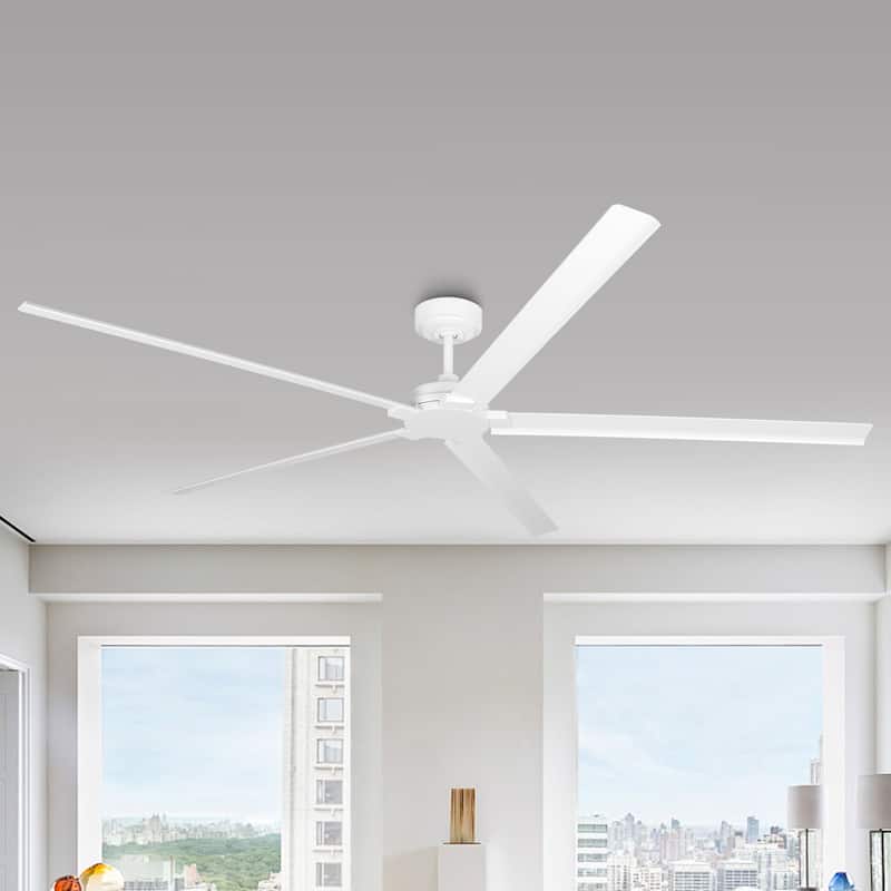 Ceiling Fan 72" Industrial 5-Blade White IPX4 Outdoor Use