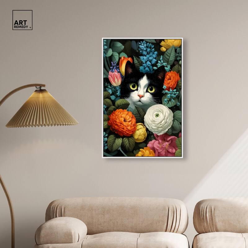Secret Garden Cat Canvas by Art Remedy