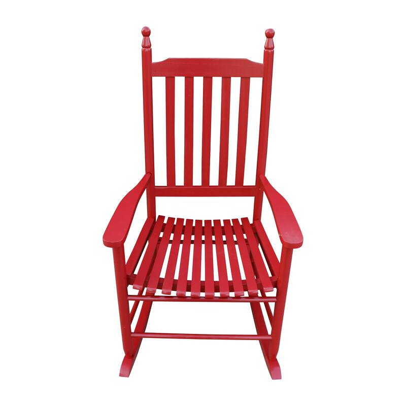 Wooden Porch Rocker Chair with Comfortable Backrest Inclination,Solid Fir Wood,for Backyard, Porch and Patio