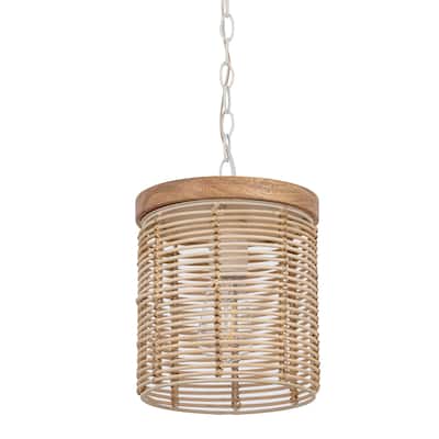 Maxim 22441 Vannerie 7" Wide Wood Mini Pendant