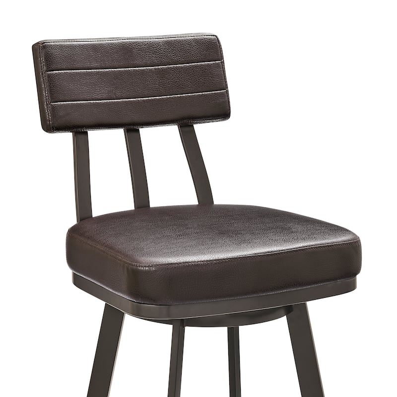 Jinab Upholstered Metal Swivel Bar or Counter Height Bar Stool